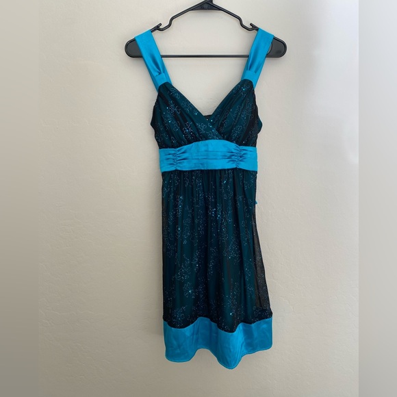 Taboo DEB Satin Glitter Sparkley Y2K Dress - Picture 1 of 6